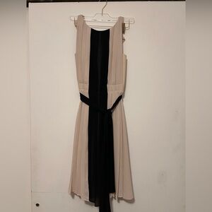 L'AGENCE Black and Cream High Low Dress